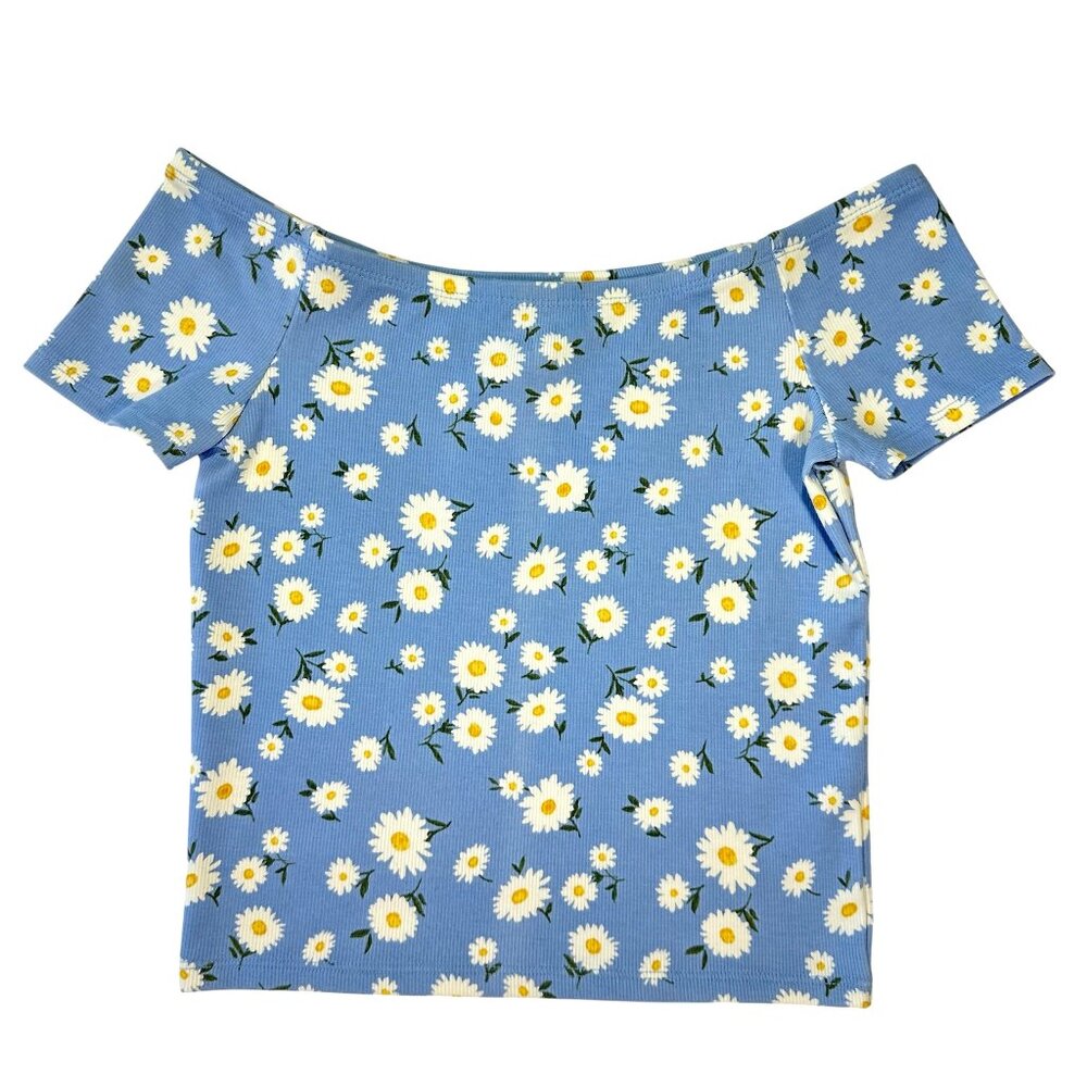 Woman’s Forever 21 Light Blue Daisy Crop Top, Size Small